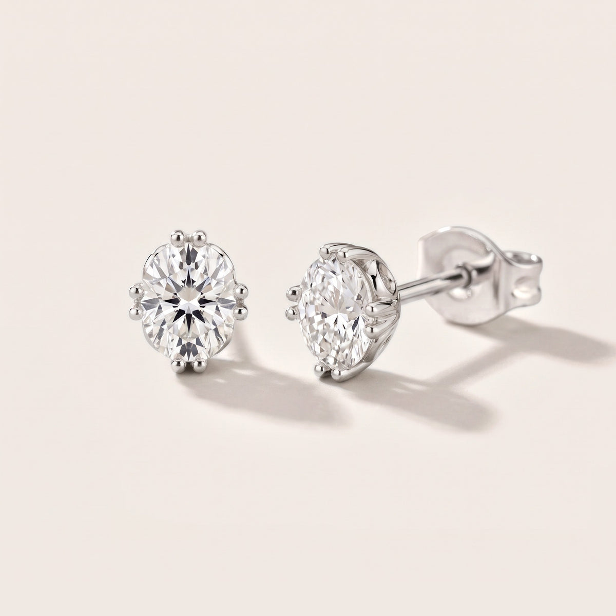 The Siena Oval Diamond Earrings in Silver [studio-metal-20261024]