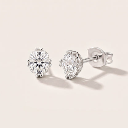 The Siena Oval Diamond Earrings in Silver [studio-metal-20261024]