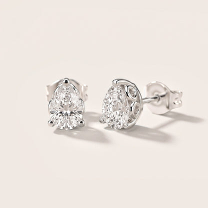 The Ivy Pear Diamond Earrings in Silver [studio-metal-20261024]