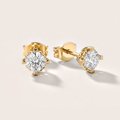 Petite Petal Cushion Diamond Earrings in Yellow Gold [studio-metal-20261024]