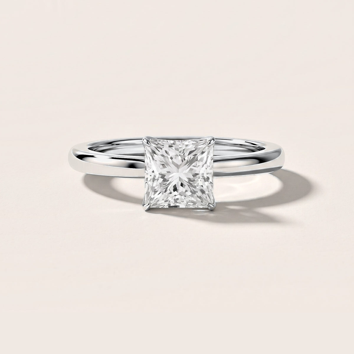 Serena Blossom Solitaire Princess Diamond Engagement Ring in Silver [studio-metal-20261024]