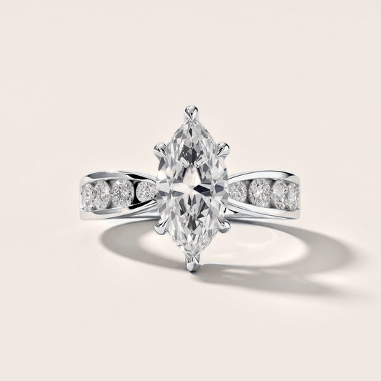 Rosalie Channel Set Sidestone Marquise Diamond Engagement Ring in White Gold [studio-metal-20261024]