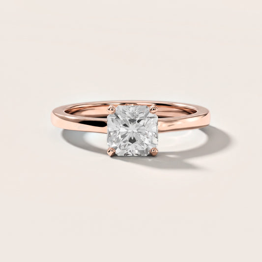 Matilda Cathedral Solitaire Asscher Diamond Engagement Ring in Rose Gold [studio-metal-20261024]