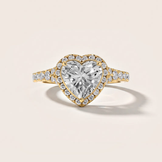 Bella Halo Pavé Heart Diamond Engagement Ring in Yellow Gold [studio-metal-20261024]