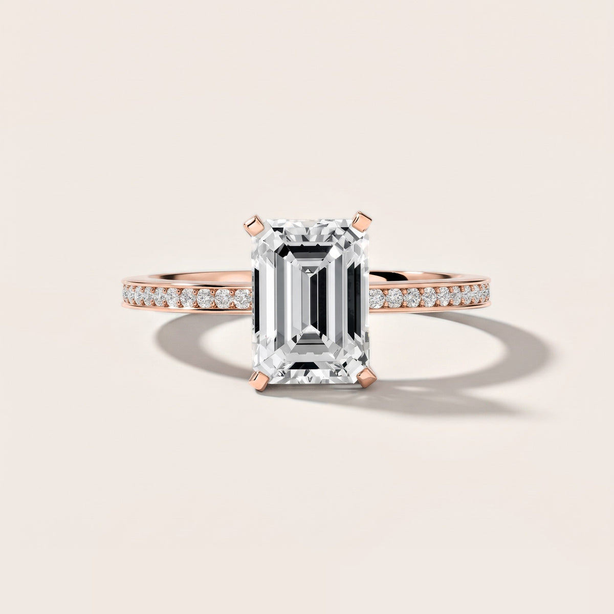 Naia Hidden Halo Emerald Diamond Engagement Ring in Rose Gold [studio-metal-20261024]