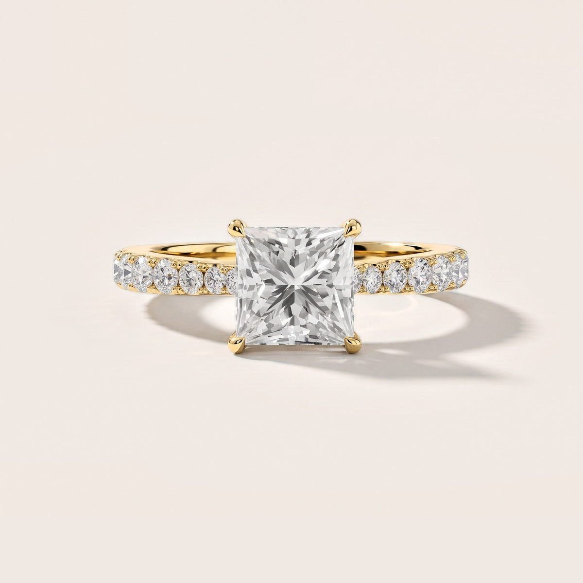 Gia Hidden Halo Pavé Princess Diamond Engagement Ring in Yellow Gold [studio-metal-20261024]