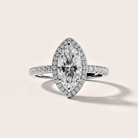 Mabel Halo French Pavé Marquise Diamond Engagement Ring in Platinum [studio-metal-20261024]