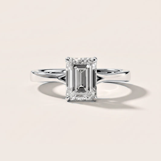 Evangeline Trellis Solitaire Emerald Diamond Engagement Ring in White Gold [studio-metal-20261024]