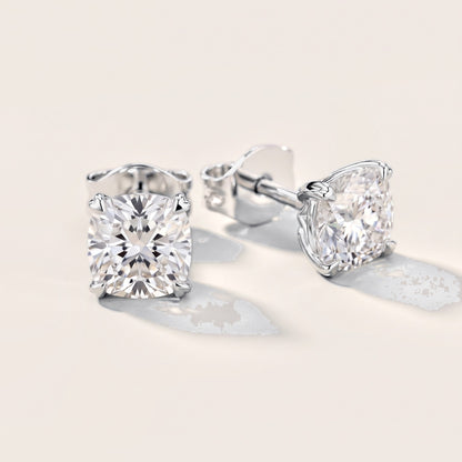 Petite Petal Cushion Diamond Earrings in Silver [studio-metal-20261024]