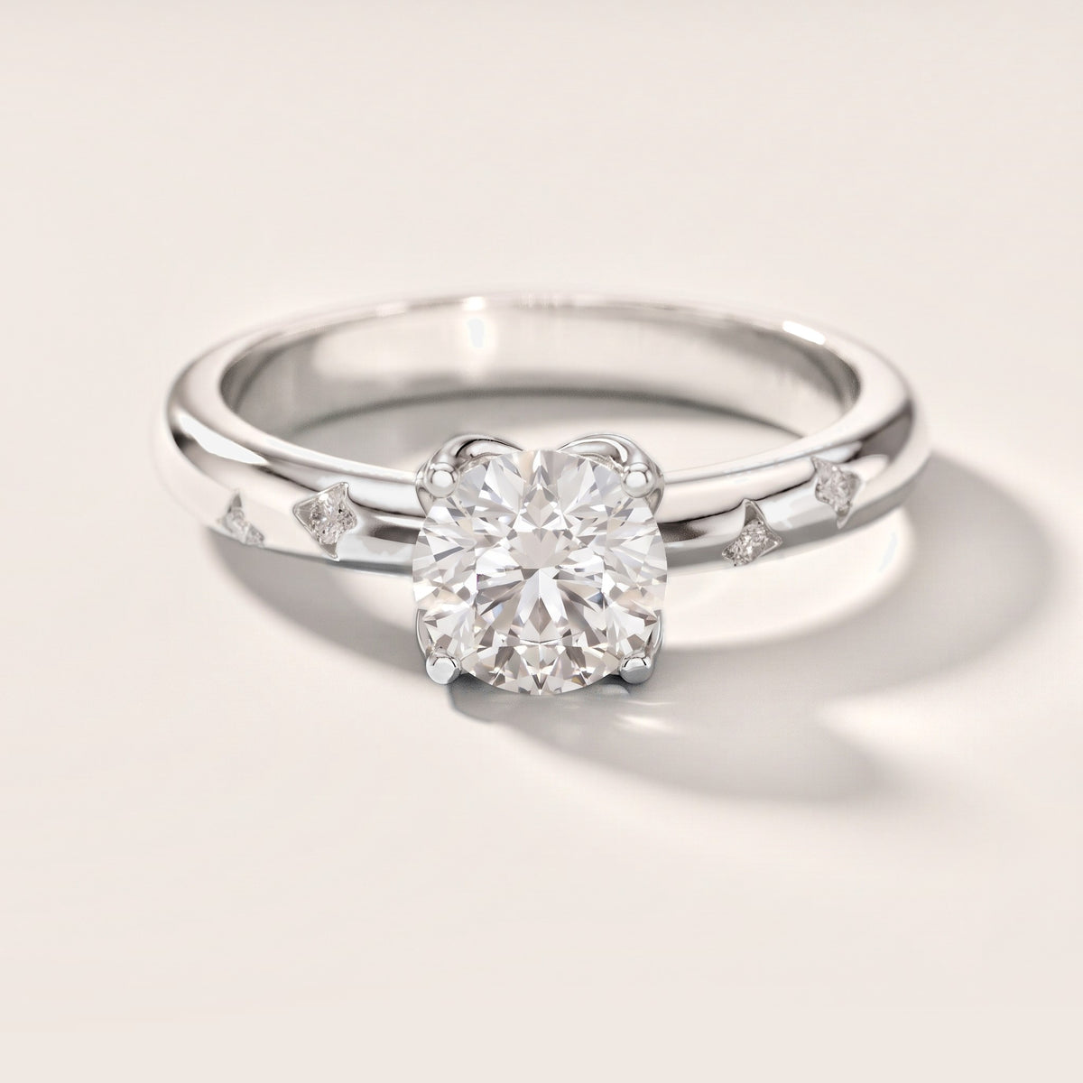 Petal Round Diamond Engagement Ring in Platinum [studio-metal-20261024]