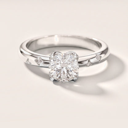 Petal Round Diamond Engagement Ring in Platinum [studio-metal-20261024]