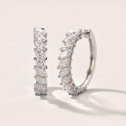 Marquise Diamond Hoop Earrings in White Gold [studio-metal-20261024]