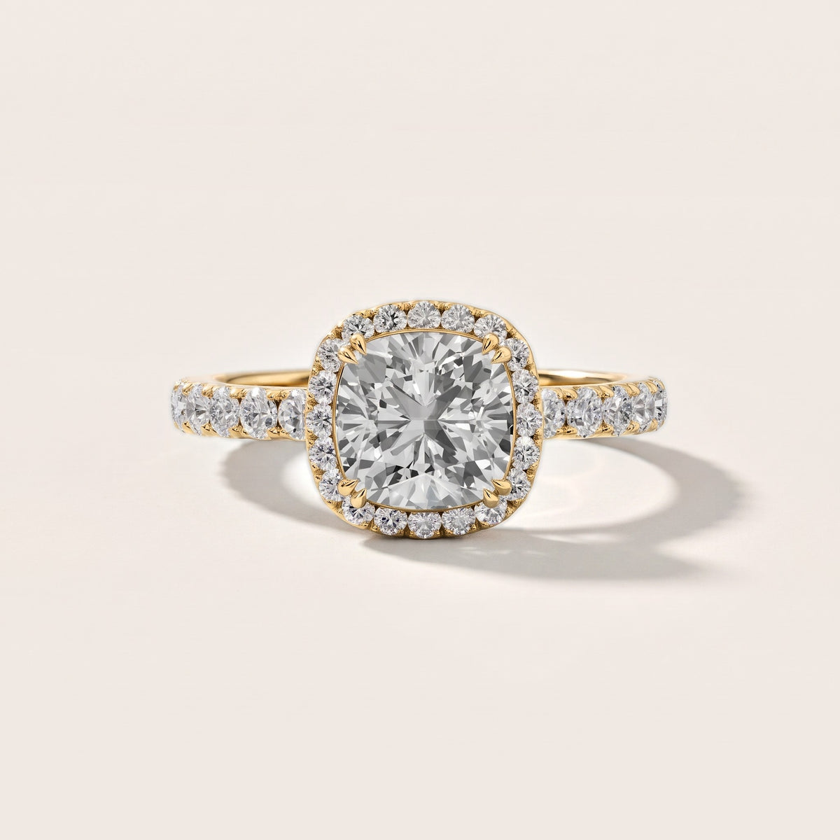 Chloe Halo Pavé Cushion Diamond Engagement Ring in Yellow Gold [studio-metal-20261024]