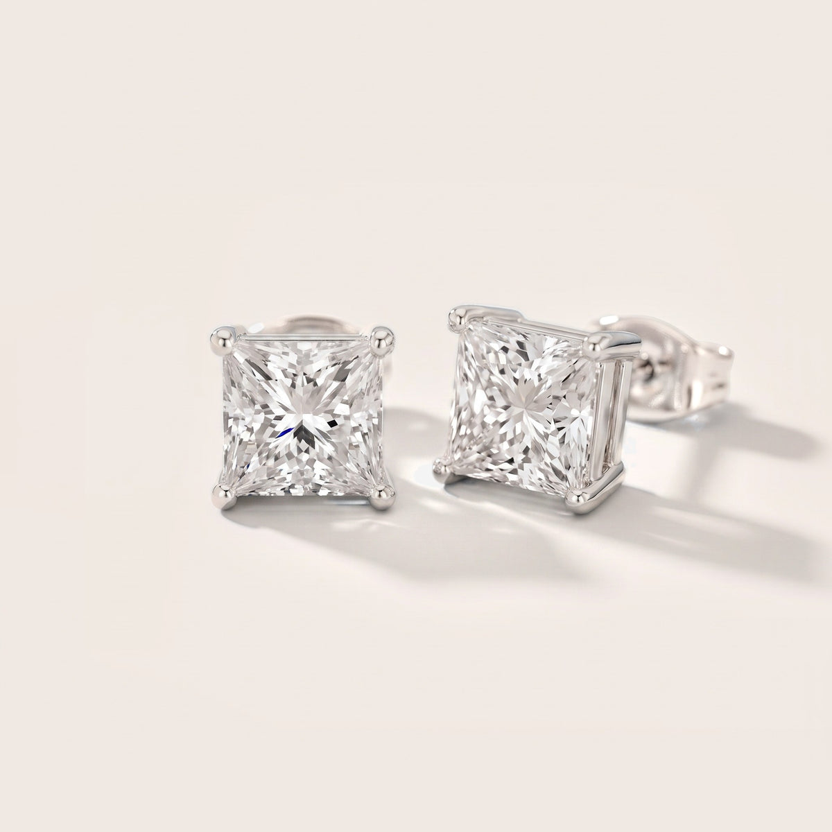 Ember Four-Prong Princess Diamond Earrings in Platinum [studio-metal-20261024]