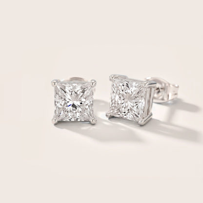 Ember Four-Prong Princess Diamond Earrings in Platinum [studio-metal-20261024]