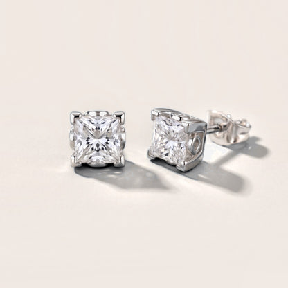 Iris Floral Princess Diamond Earrings in Platinum [studio-metal-20261024]