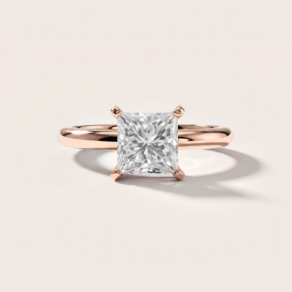 Elena Solitaire Princess Diamond Engagement Ring in Rose Gold [studio-metal-20261024]