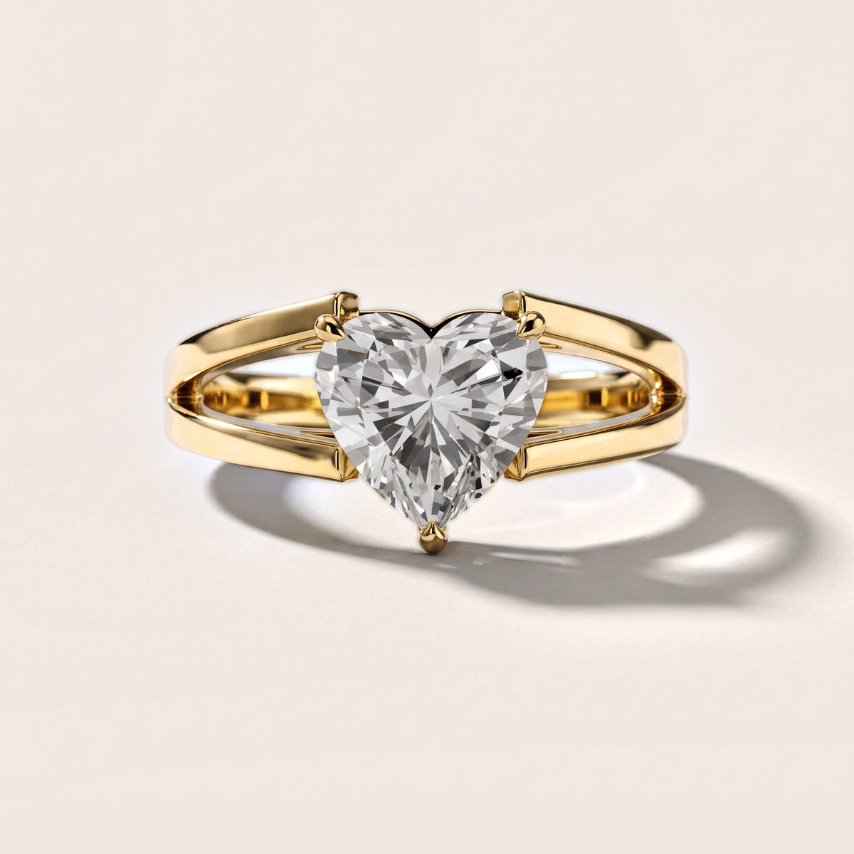 Giselle Solitaire Split Shank Heart Diamond Engagement Ring in Yellow Gold [studio-metal-20261024]
