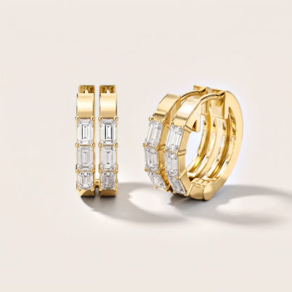 Stella Emerald Diamond Huggie Hoop Earrings in Yellow Gold [studio-metal-20261024]