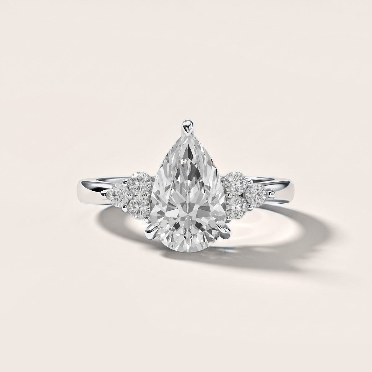Anya Sidestone Cluster Pear Diamond Engagement Ring in Silver [studio-metal-20261024]