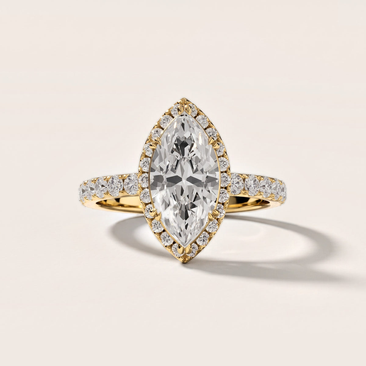 Chloe Halo Pavé Marquise Diamond Engagement Ring in Yellow Gold [studio-metal-20261024]