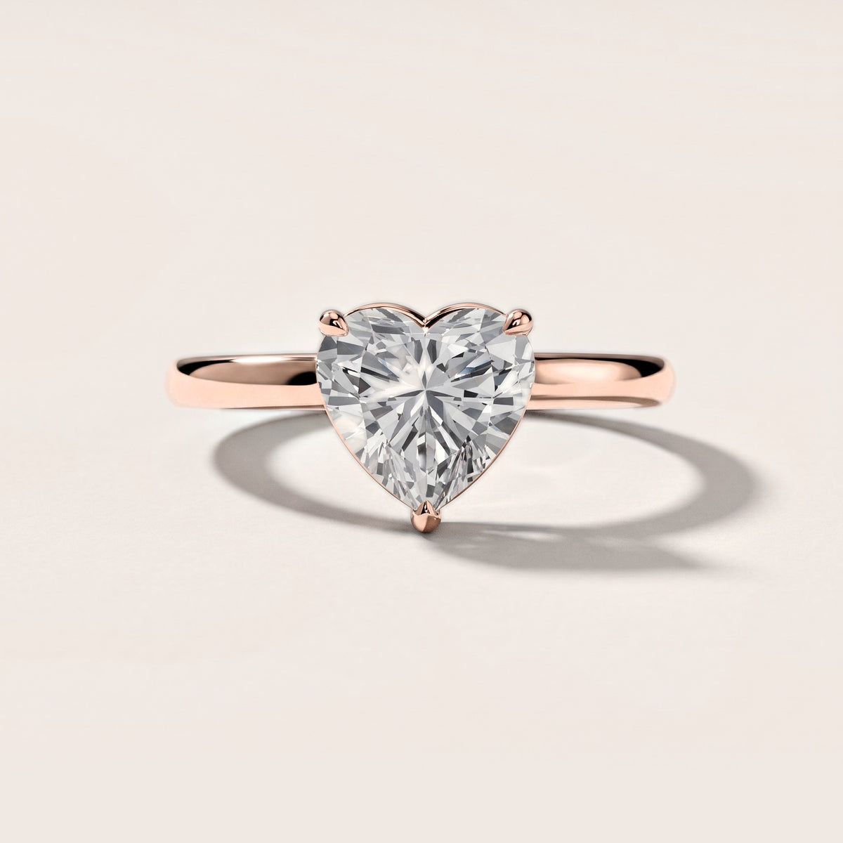 Sadie Cathedral Solitaire Heart Diamond Engagement Ring in Rose Gold [studio-metal-20261024]