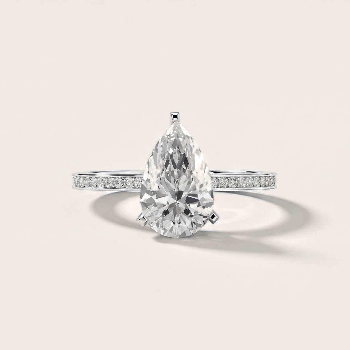 Naia Hidden Halo Pear Diamond Engagement Ring in Silver [studio-metal-20261024]