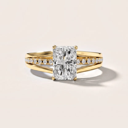 Serena Split Shank Pavé Emerald Diamond Engagement Ring in Yellow Gold [studio-metal-20261024]