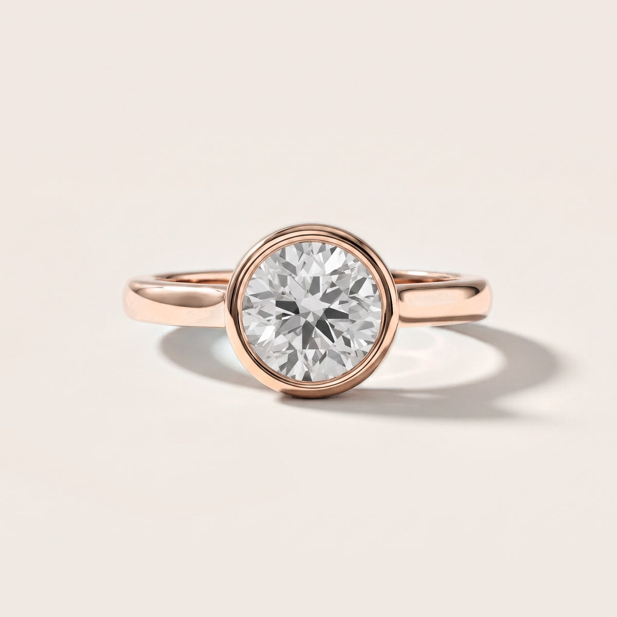 Jolie Bezel Solitaire Round Diamond Engagement Ring in Rose Gold [studio-metal-20261024]