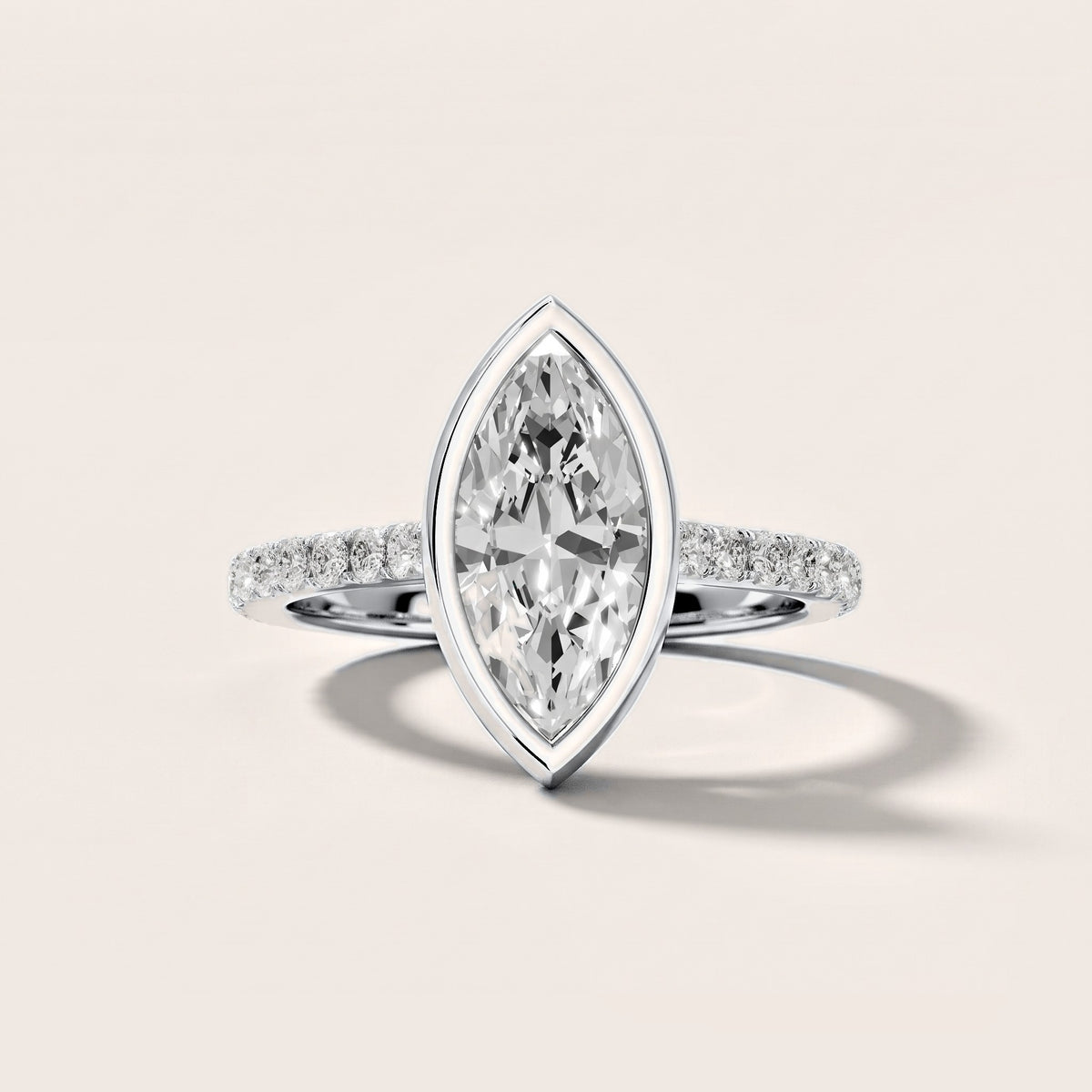 Cora Bezel Pavé Marquise Diamond Engagement Ring in Silver [studio-metal-20261024]