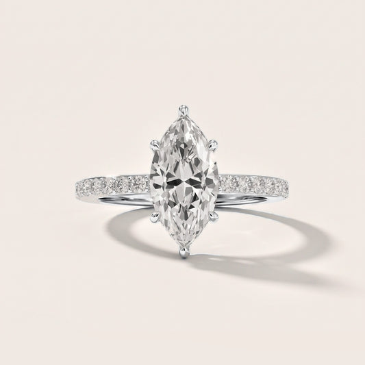 Annabel Pavé Solitaire Marquise Diamond Engagement Ring in Platinum [studio-metal-20261024]