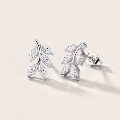Woodland Sprig Marquise Diamond Earrings in Silver [studio-metal-20261024]