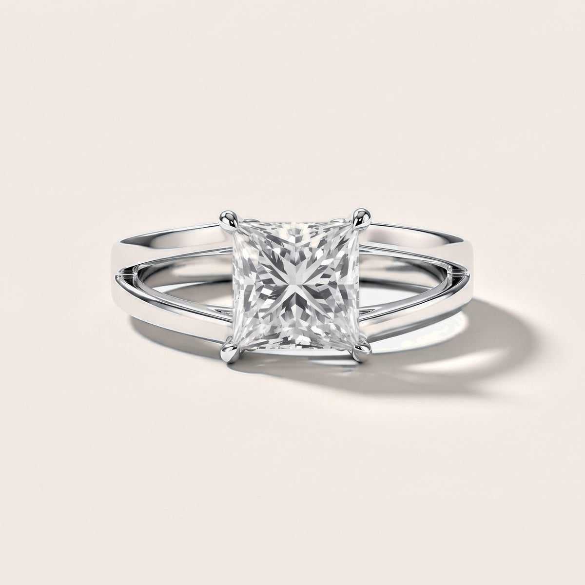 Giselle Solitaire Split Shank Princess Diamond Engagement Ring in White Gold [studio-metal-20261024]