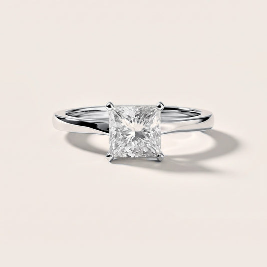 Matilda Cathedral Solitaire Princess Diamond Engagement Ring in White Gold [studio-metal-20261024]