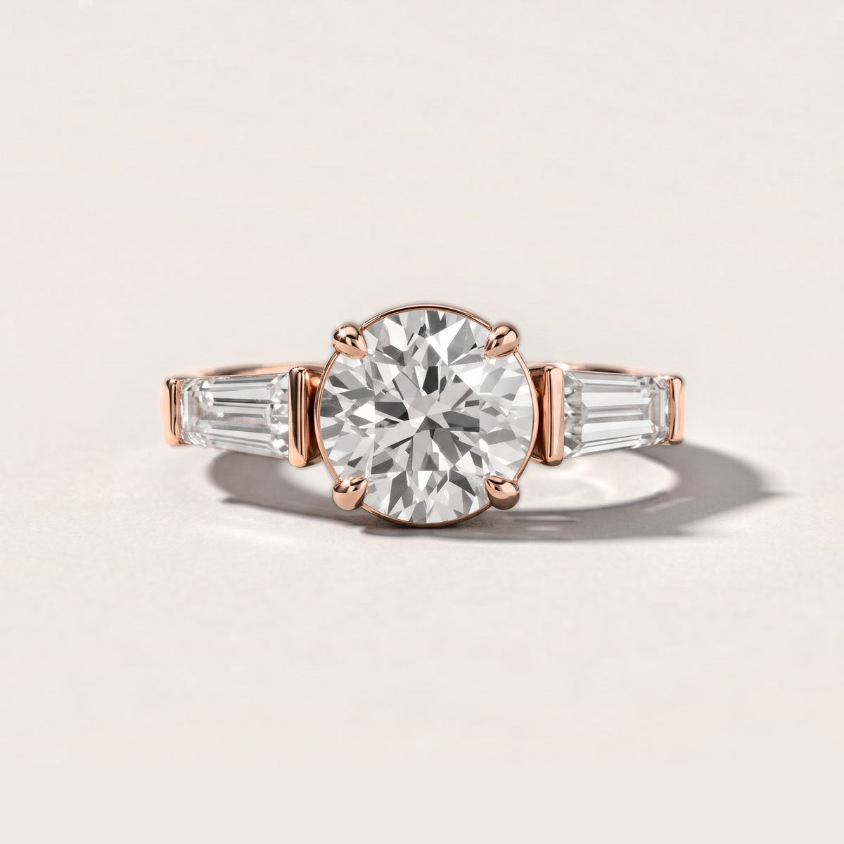 Layla Tapered Baguette Round Diamond Engagement Ring in Rose Gold [studio-metal-20261024]