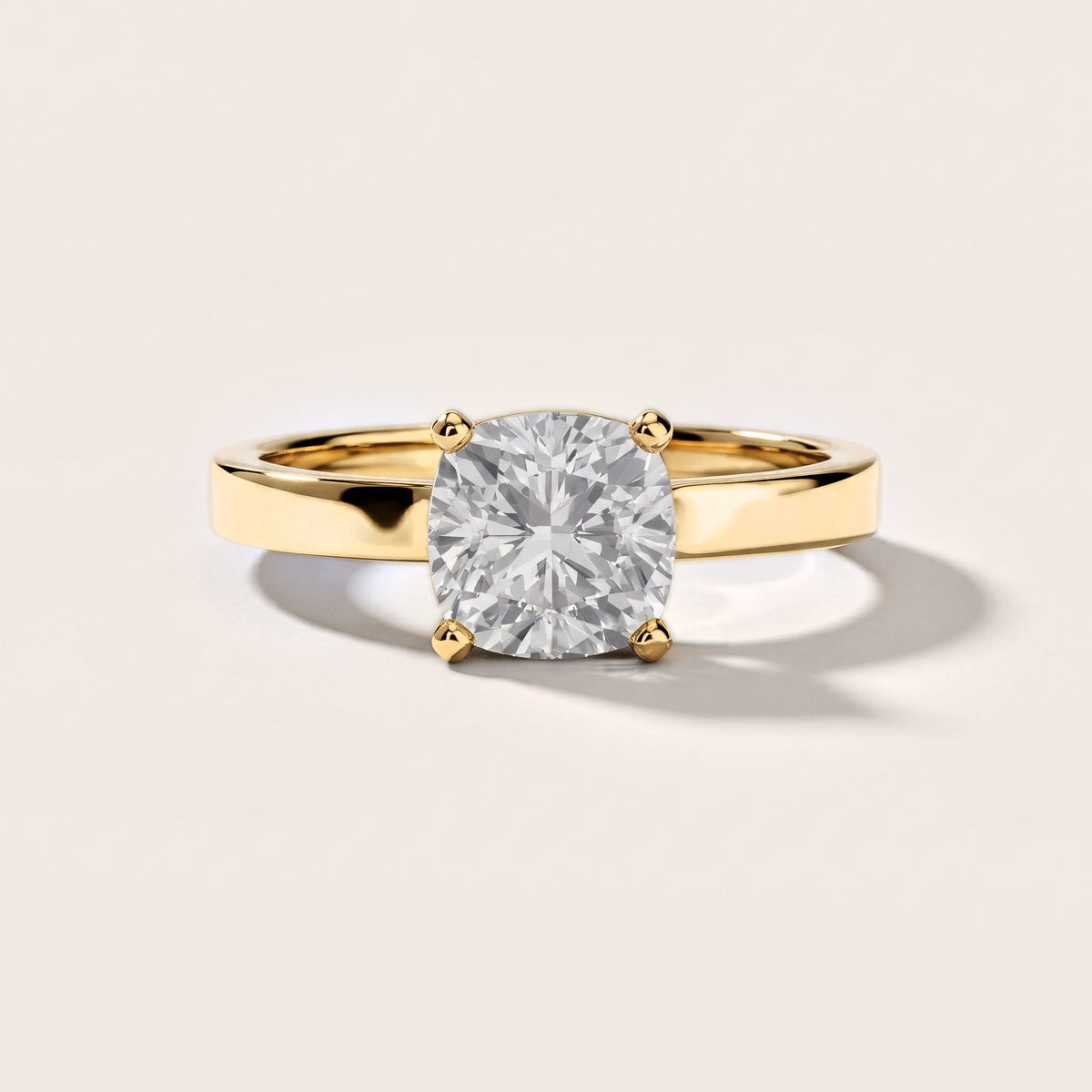 Delia Solitaire Cushion Diamond Engagement Ring in Yellow Gold [studio-metal-20261024]