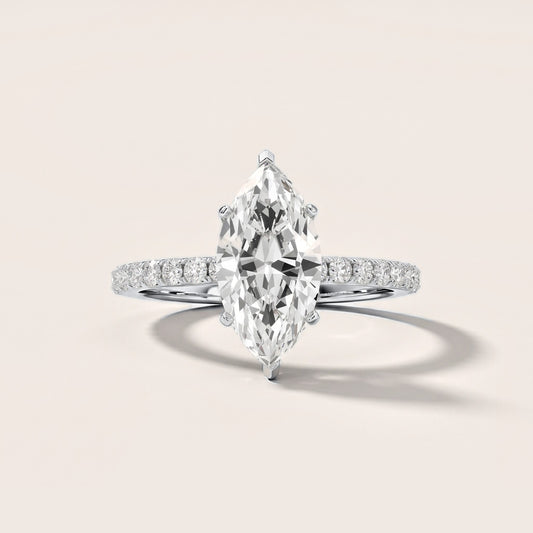 Juna French Pavé Solitaire Marquise Diamond Engagement Ring in Platinum [studio-metal-20261024]