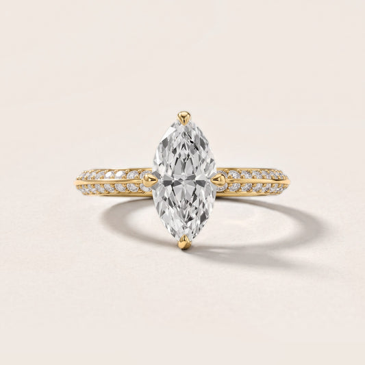 Meredith Knife Edge Pavé Marquise Diamond Engagement Ring in Yellow Gold [studio-metal-20261024]