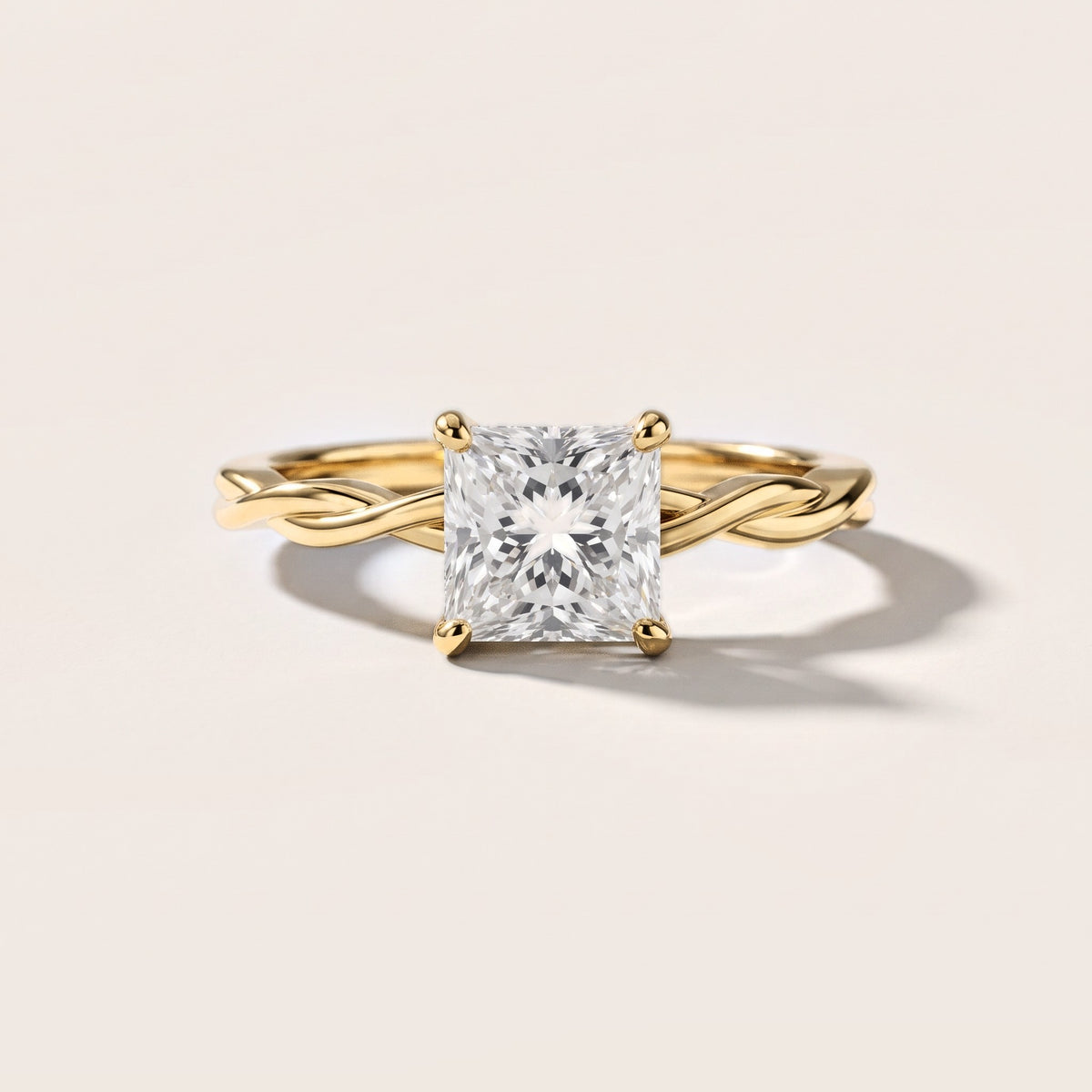Iris Twist Princess Diamond Engagement Ring in Yellow Gold [studio-metal-20261024]