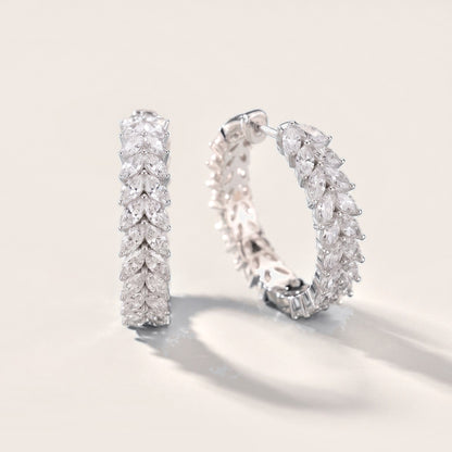 The Laurel Marquise Diamond Hoop Earrings in Silver [studio-metal-20261024]