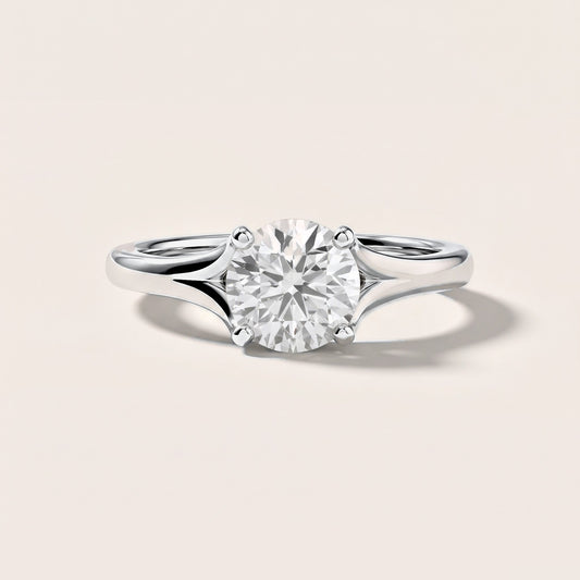 Nell Split Shank Solitaire Round Diamond Engagement Ring in White Gold [studio-metal-20261024]