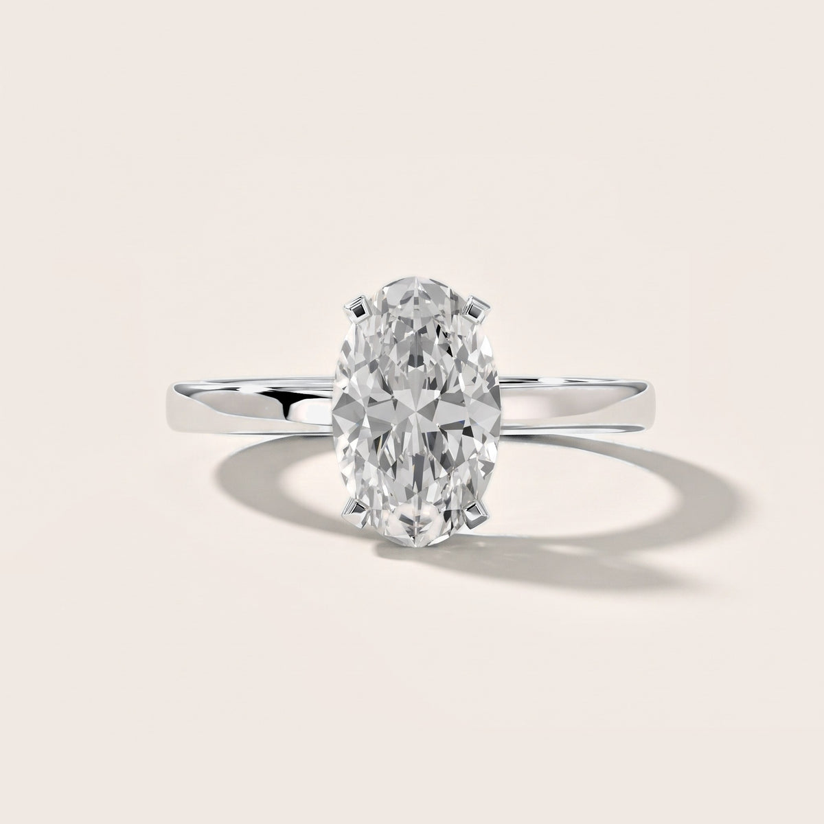Liana Solitaire Claw Prong Oval Diamond Engagement Ring in White Gold [studio-metal-20261024]