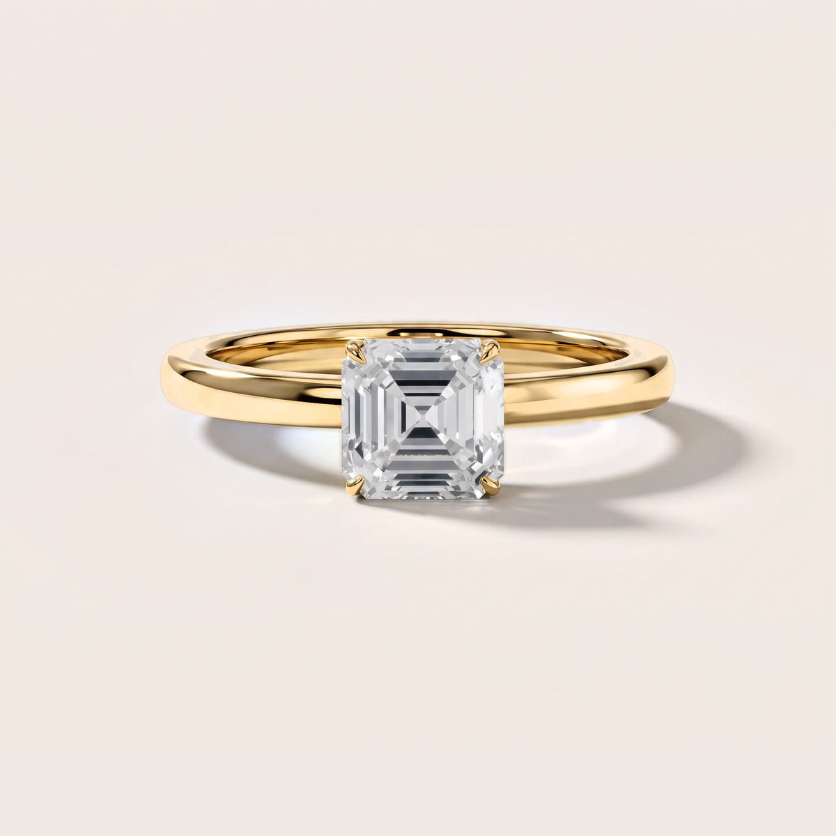 Serena Blossom Solitaire Asscher Diamond Ring in Yellow Gold [studio-metal-20261024]