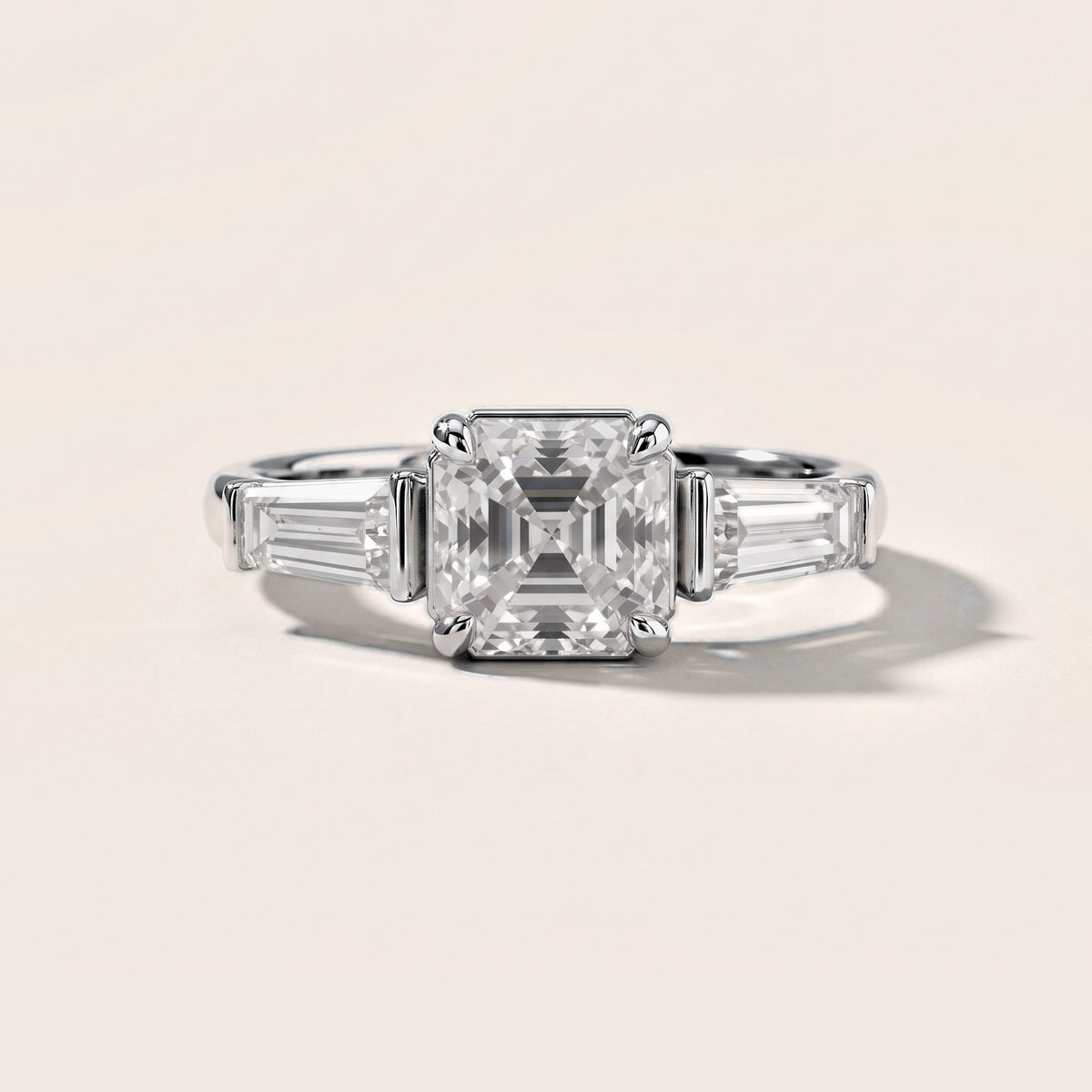 Layla Tapered Baguette Asscher Diamond Engagement Ring in White Gold [studio-metal-20261024]