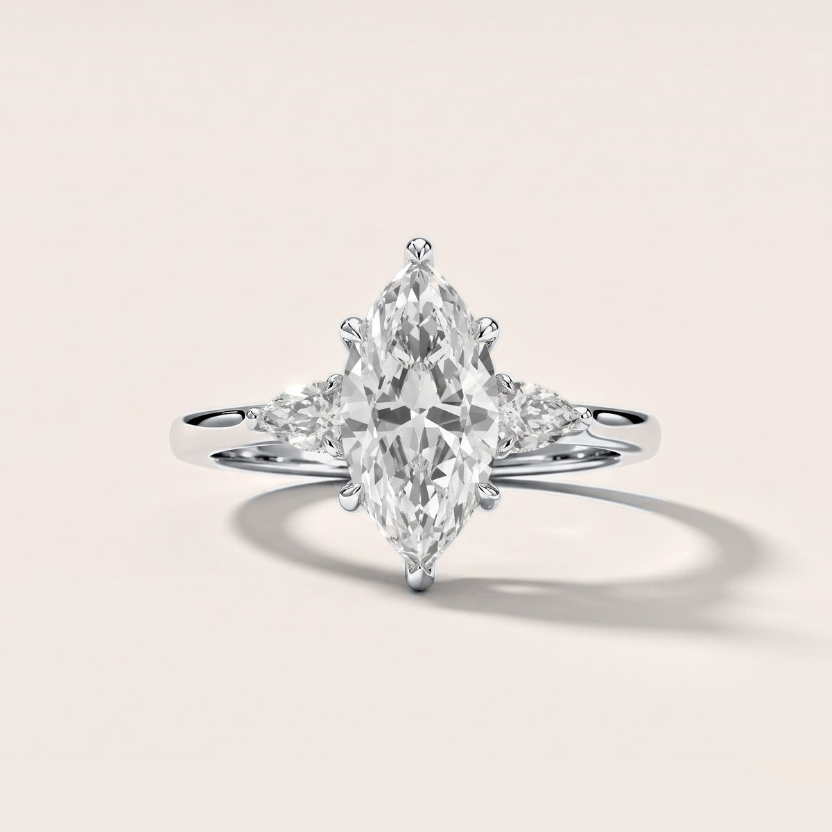 Leila Three-Stone Marquise Diamond Engagement Ring in Silver [studio-metal-20261024]