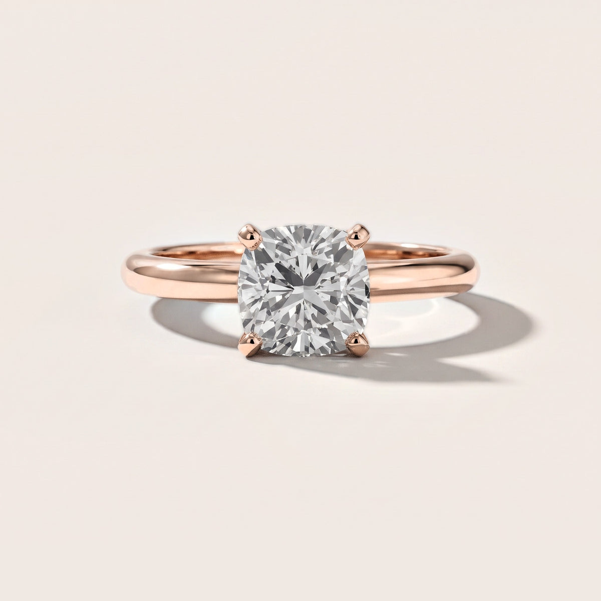 Elena Solitaire Cushion Diamond Engagement Ring in Rose Gold [studio-metal-20261024]