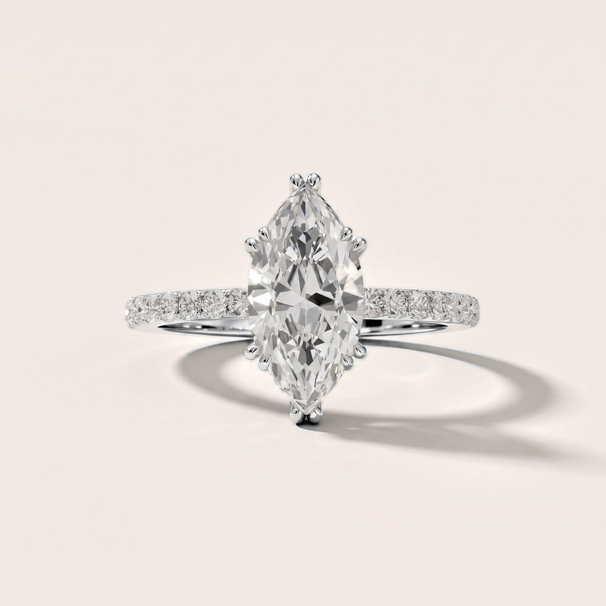 Luna Solitaire Pavé Marquise Diamond Engagement Ring in White Gold [studio-metal-20261024]