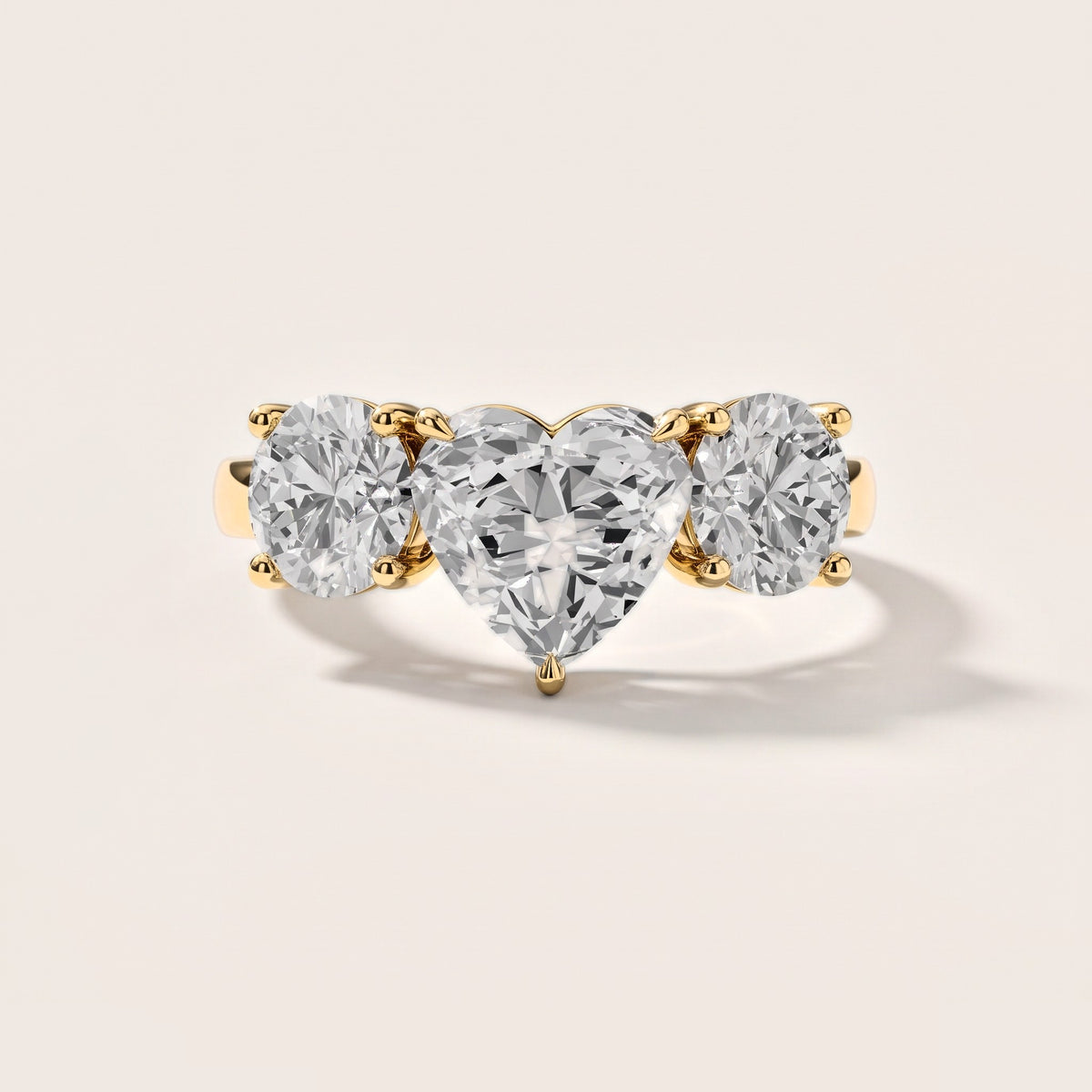 Esme Three-Stone Tapered Heart Diamond Engagement Ring in Yellow Gold [studio-metal-20261024]