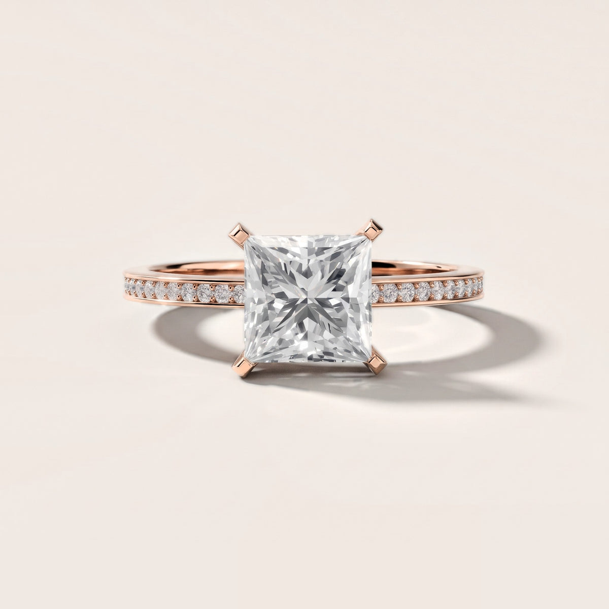 Naia Hidden Halo Princess Diamond Engagement Ring in Rose Gold [studio-metal-20261024]