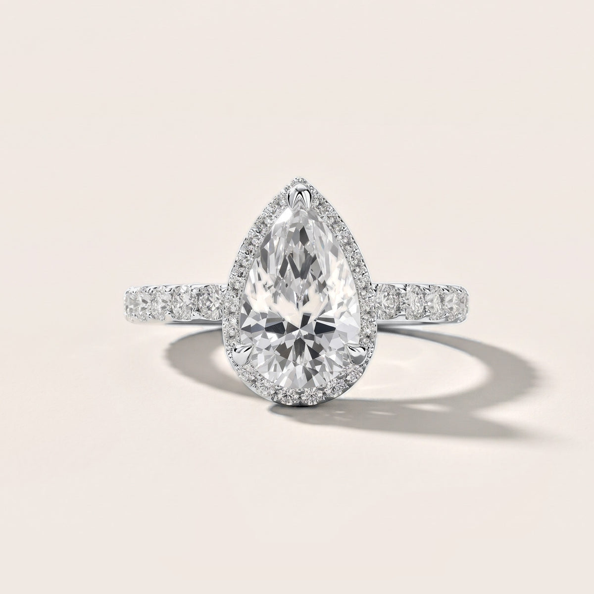 Chloe Halo Pavé Pear Diamond Engagement Ring in White Gold [studio-metal-20261024]